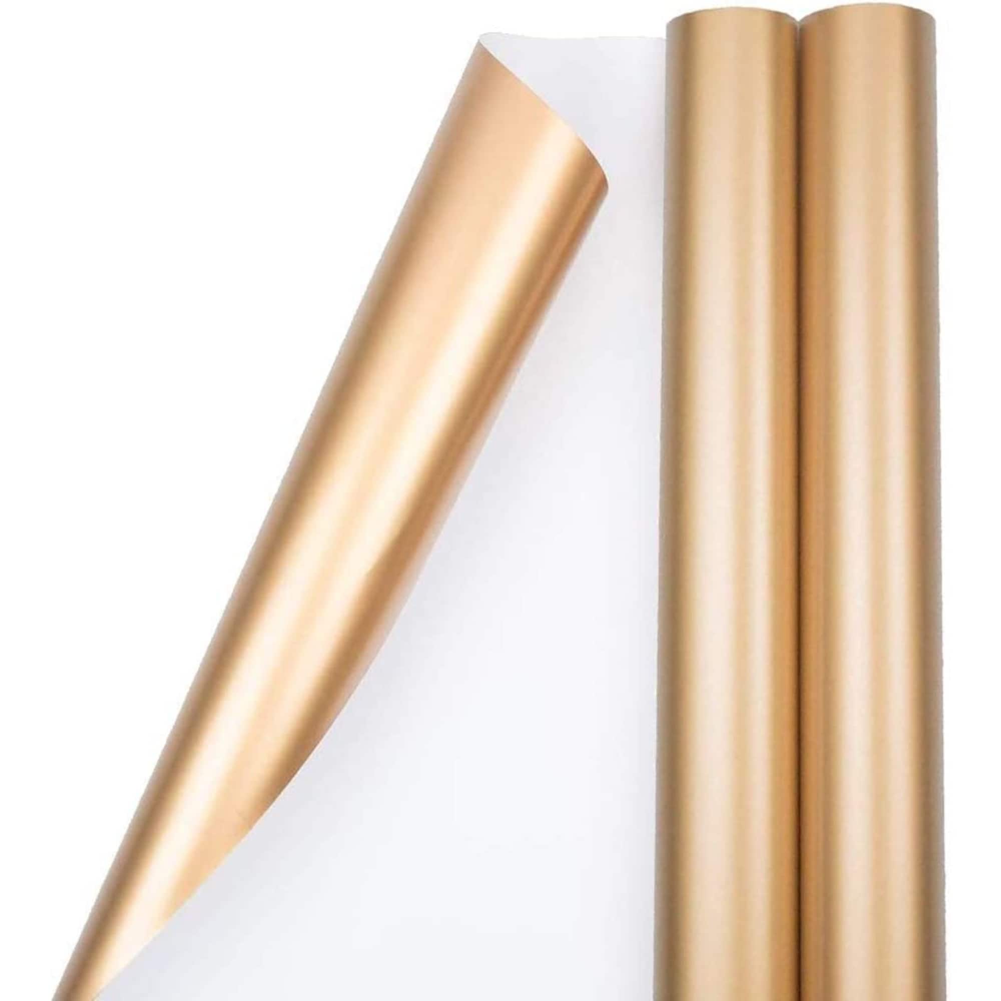 JAM Paper Metallic Gold Gift Wrap, 2ct.